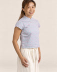 Ladies Alana Top - Pink Teal Mosaic