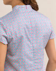 Ladies Alana Top - Pink Teal Mosaic