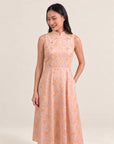 Ladies Alexis Cheongsam - Pink Floral Bamboo