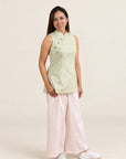 Ladies Yellow Geometric Cheongsam blouse