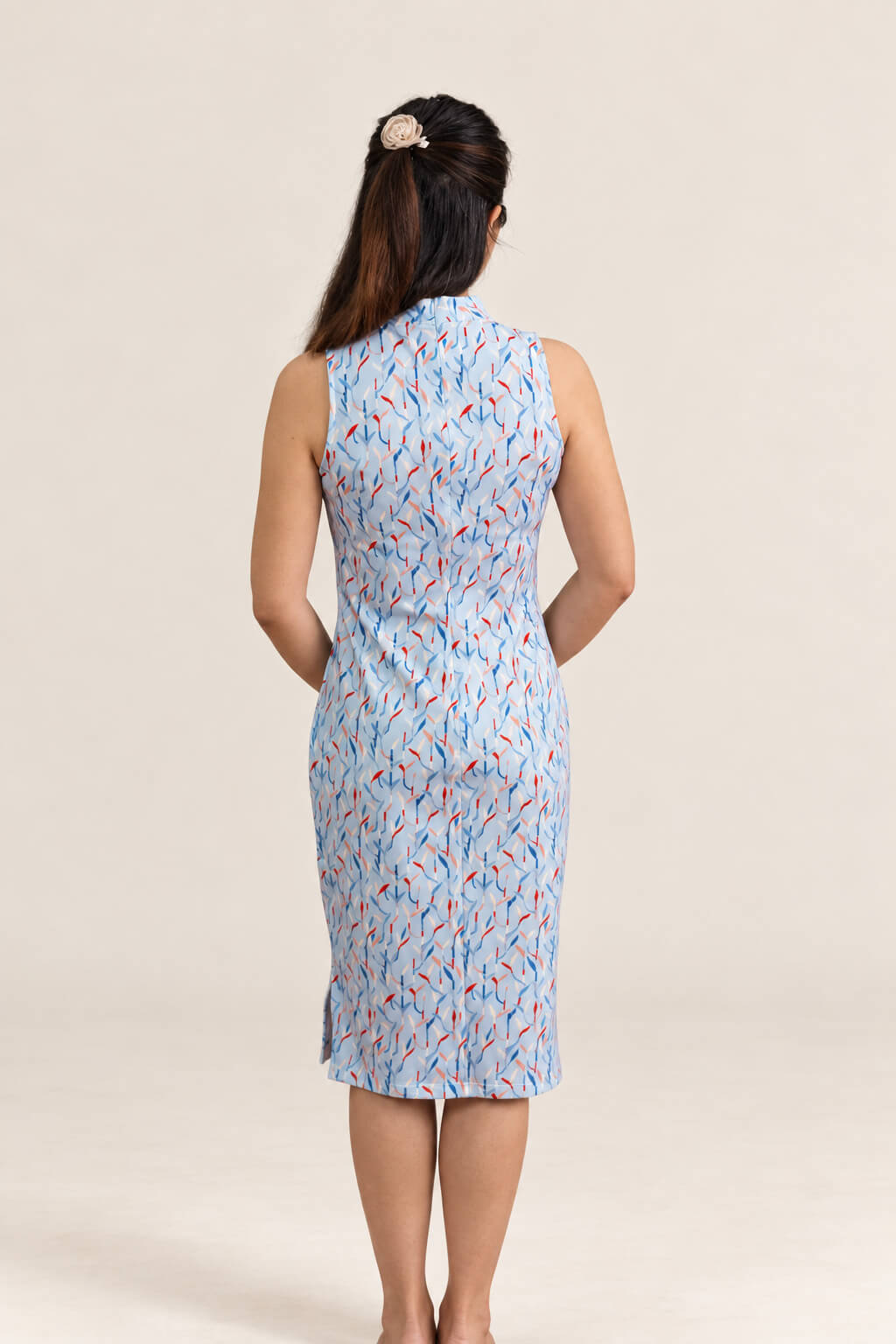 Ladies Mini Harper Cheongsam - Blue Lucky Bamboo