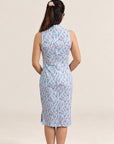 Ladies Mini Harper Cheongsam - Blue Lucky Bamboo