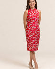 Ladies Heidi Cheongsam - Red Fans