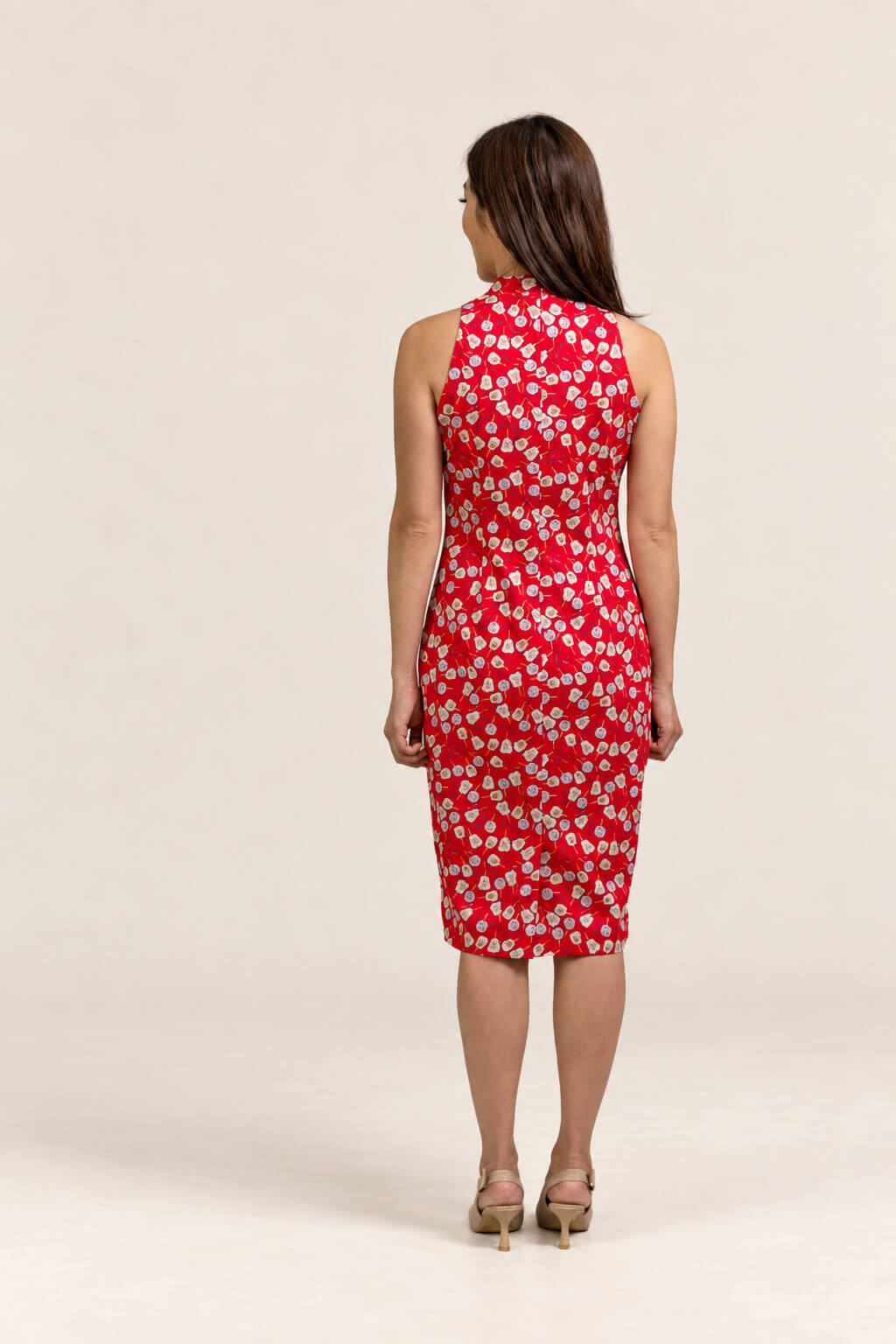 Ladies Heidi Cheongsam - Red Fans