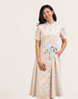 Ladies Sasha Dress - Cream Floral Bamboo