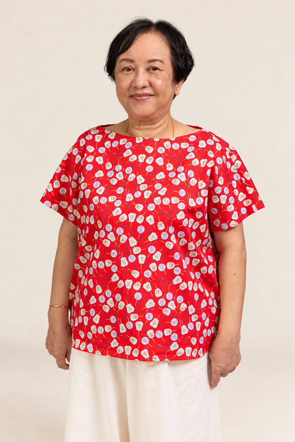 Ladies Becca Top - Red Fans