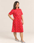 Ladies Wendy Cheongsam - Red Floral Bamboo