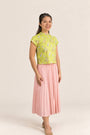 Ladies Alana Top - Yellow Floral Lanterns