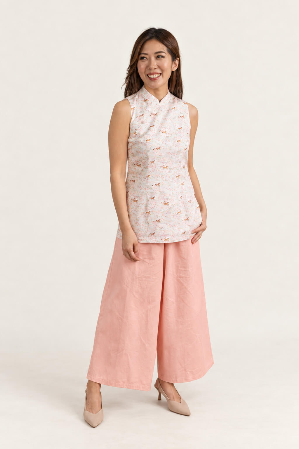 Ladies Peony Fitted Top - Meadow Horses