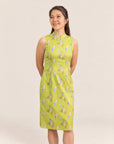 Ladies Mini Peony Cheongsam - Yellow Floral Lanterns