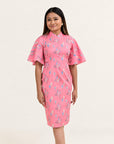 Ladies Renee Cheongsam - Pink Floral Lanterns