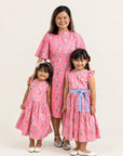 Ladies Renee Cheongsam - Pink Floral Lanterns