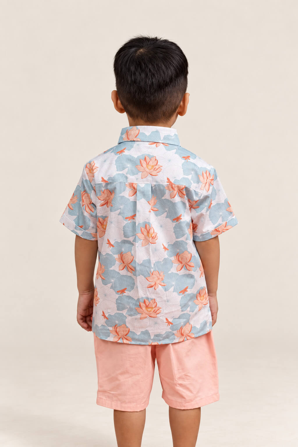 Little Man Shirt - Teal Lotus back
