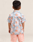 Little Man Shirt - Teal Lotus back