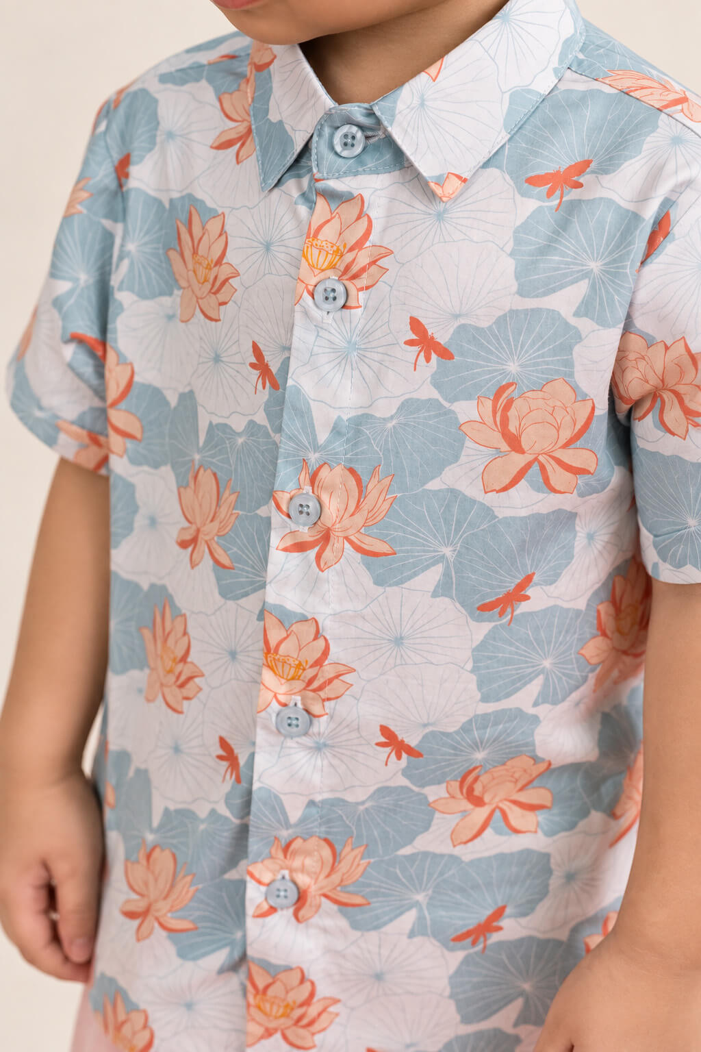 Little Man Shirt - Teal Lotus