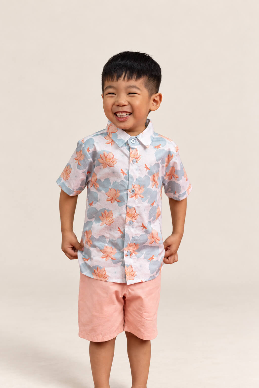 Little Man Shirt - Teal Lotus