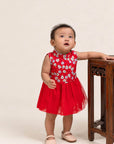 Luna Tulle Onesie - Red Fans