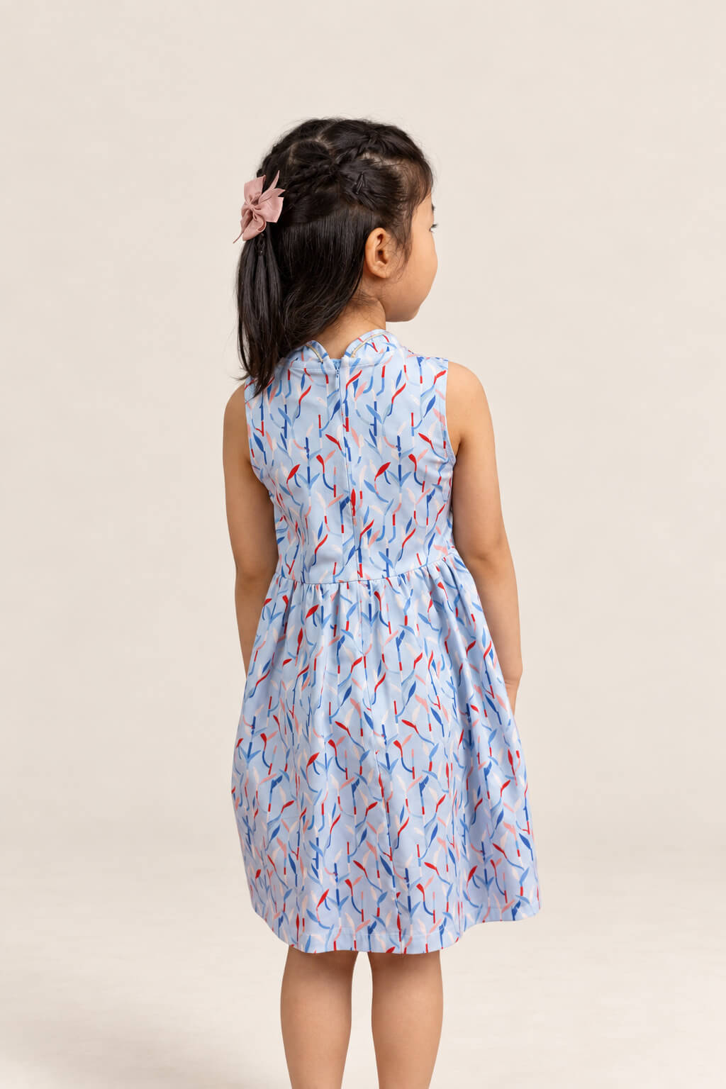 Jersey Luna Cheongsam - Blue Lucky Bamboo