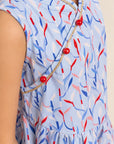 Jersey Luna Cheongsam - Blue Lucky Bamboo