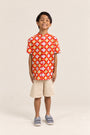 Mandarin-collared Shirt - Red Lucky Coins