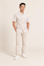 Men's Shirt - Cream Floral Bamboo