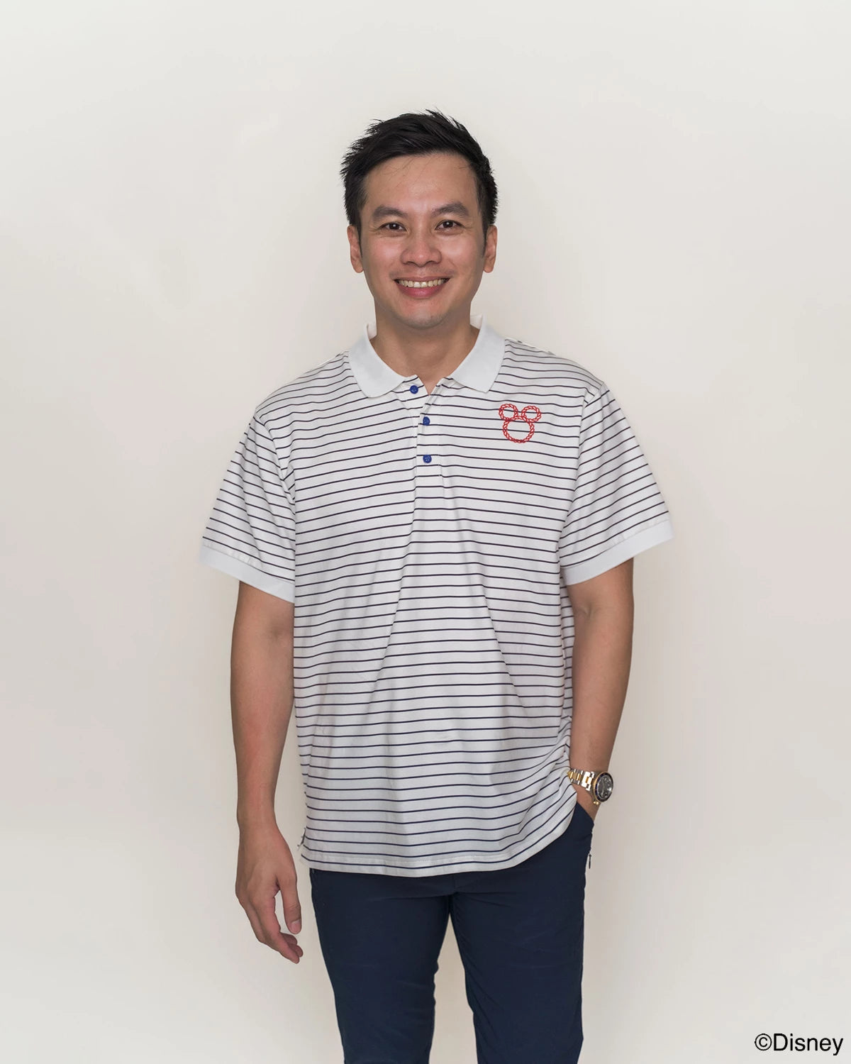 mens polo tee in stripes sailor mickey 
