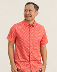 Men's Shirt - Peach Red Mosaic