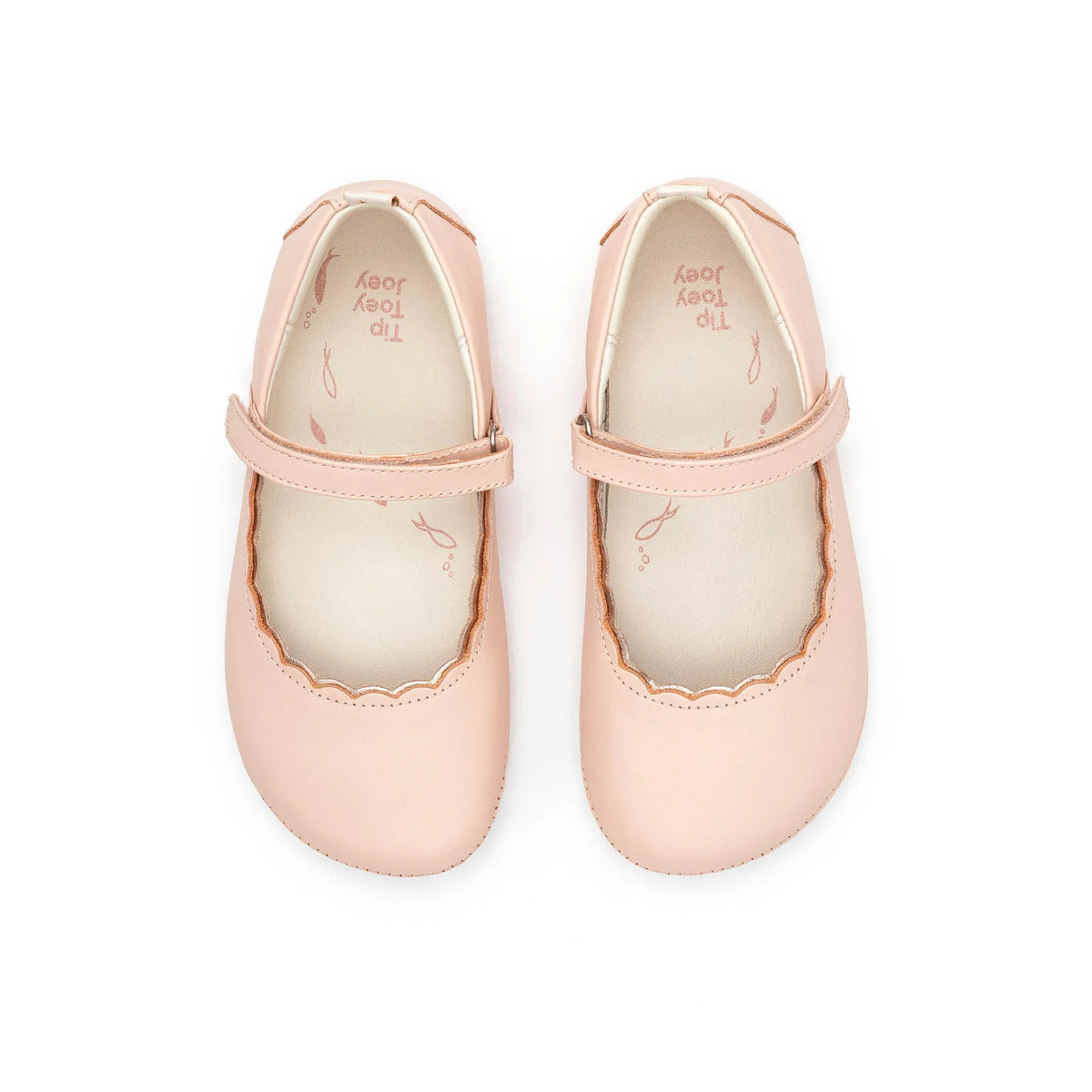 Back view of Tip Toey Joey Misty in Papaya Cream / Metallic Salmon showing the Stretch&amp;Stay elastic heel