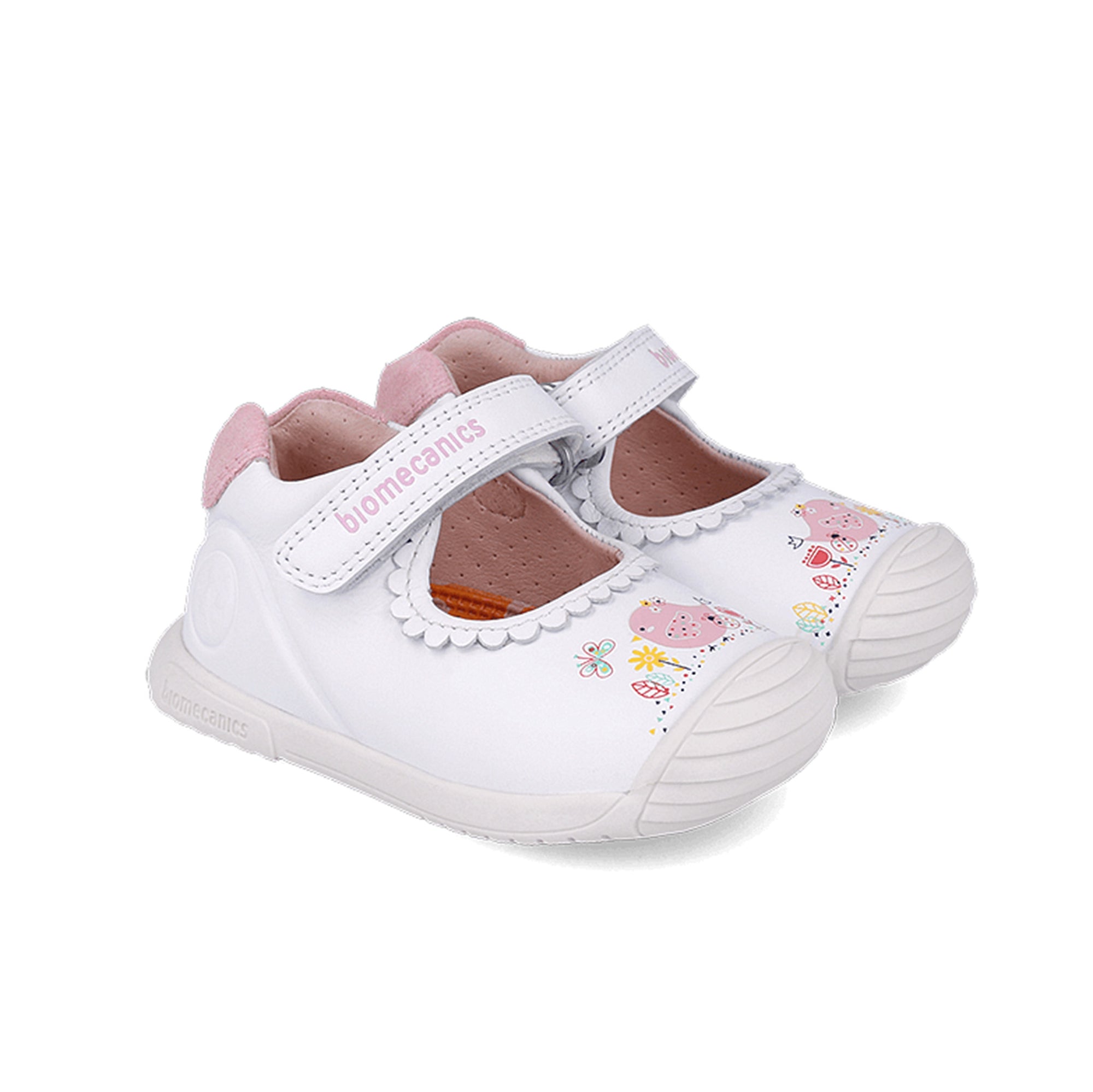 Biogateo White Mary Janes - Birds
