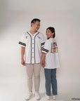 Two people wearing matching baseball tee - pop mickey and friends 