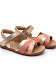 Pair of Tip Toey Joey Petal Sandals in Metallic Salmon / Flamingo / Rosa Seco, kids shoes