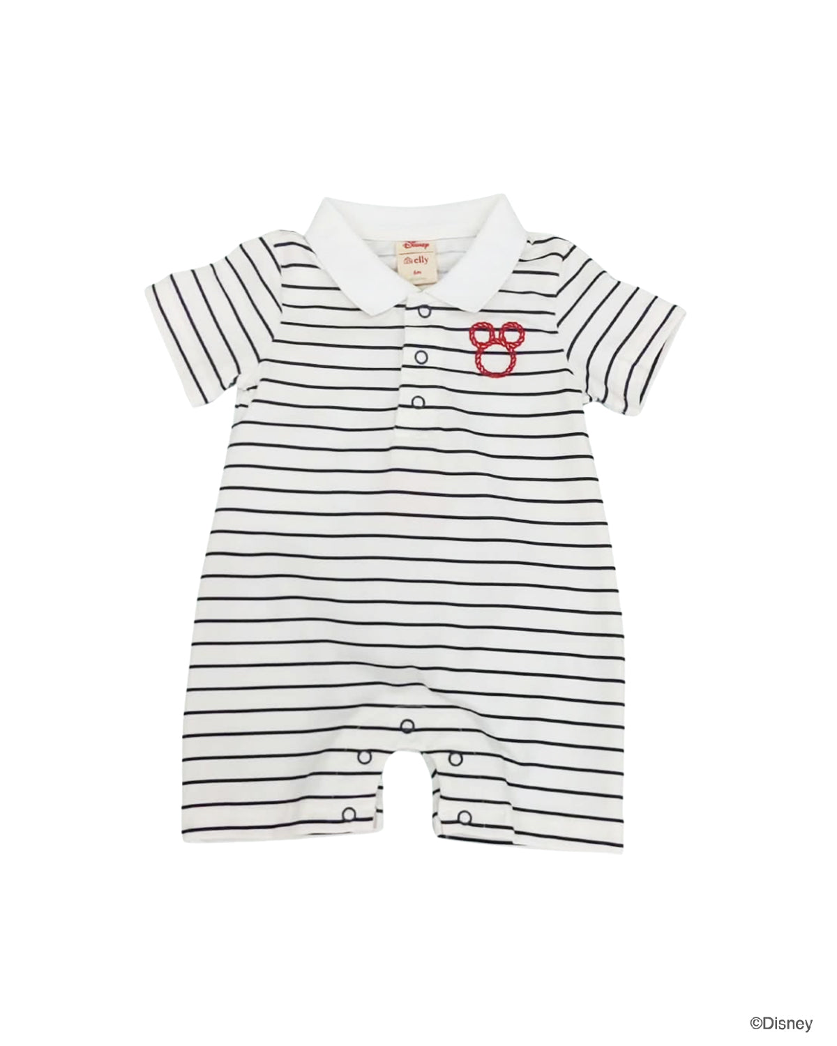 Short-Sleeve Polo Romper - Sailor Mickey Stripes