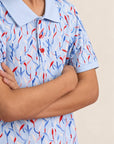 Polo Tee - Blue Lucky Bamboo