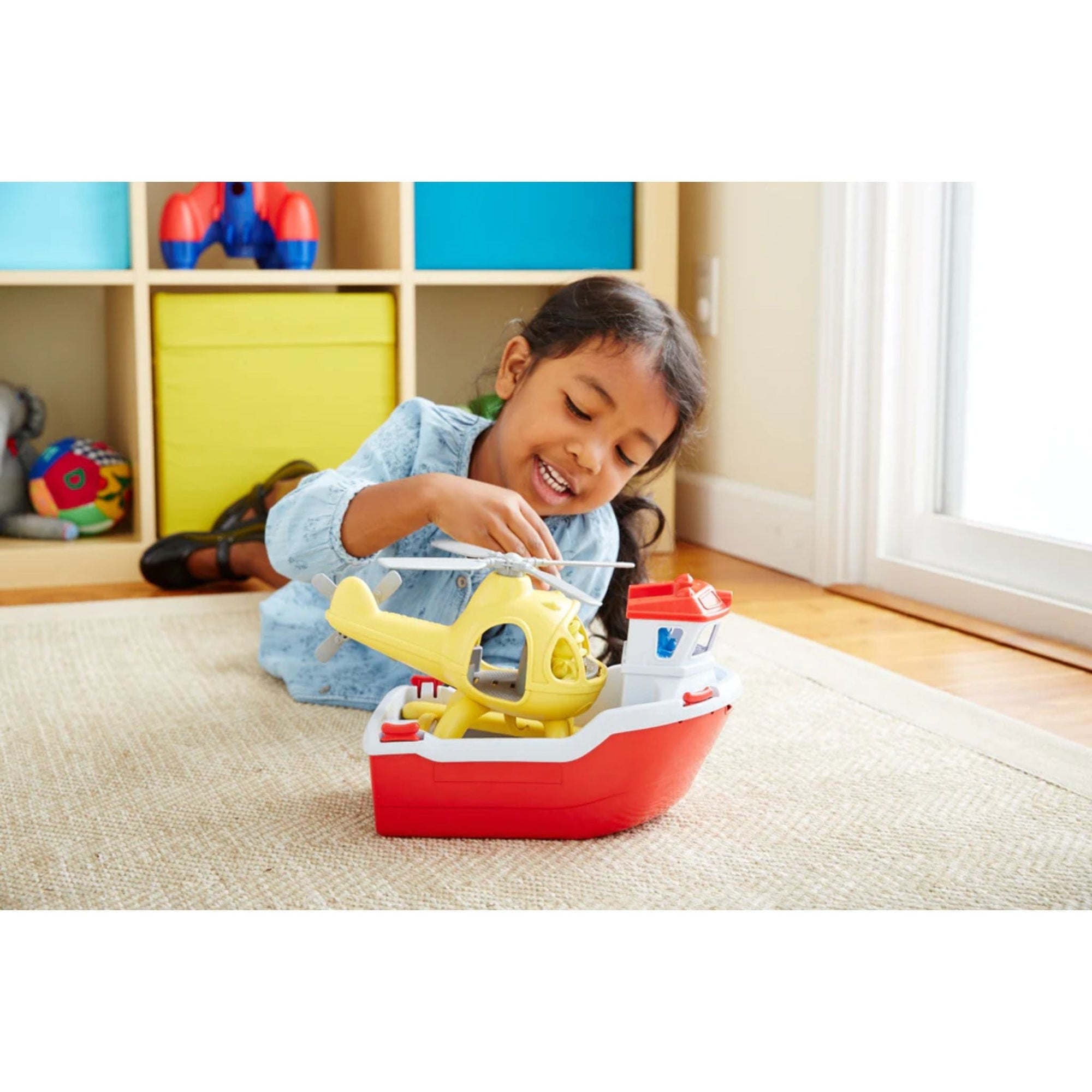 Green Toys Rescue Boat and Helicopter