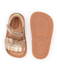 Tip Toey Joey Ruffy Sandal - Metallic Salmon