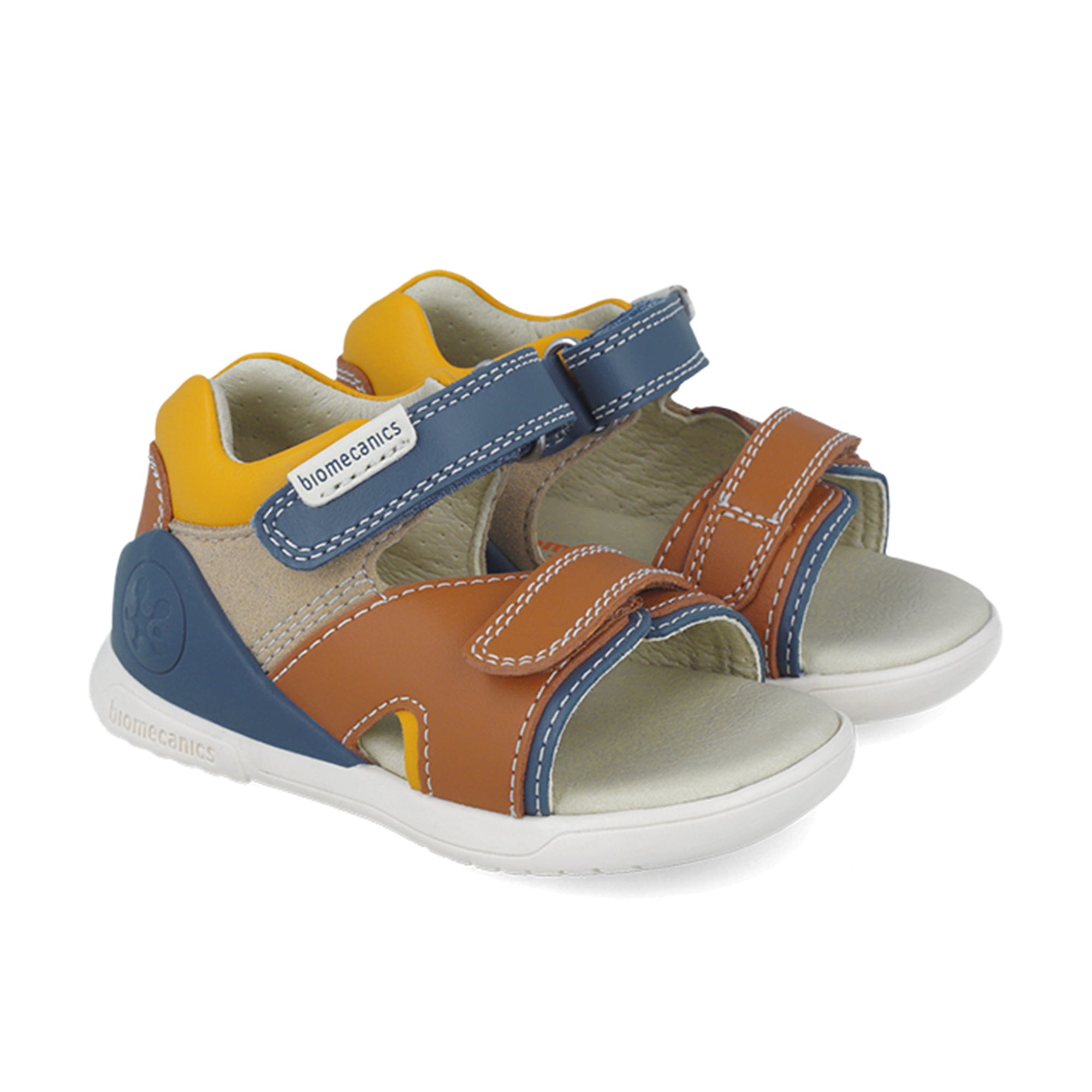Biogateo Navy / Brown Open-Toed Sandals