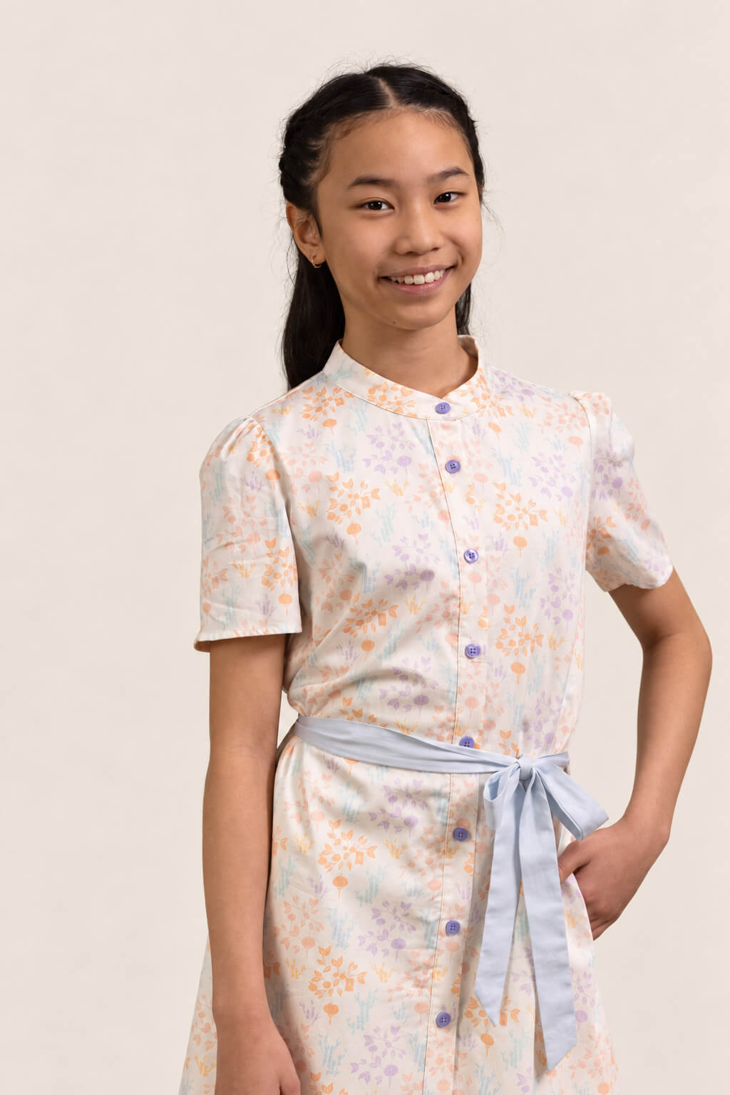 Sasha Dress - Cream Floral Bamboo