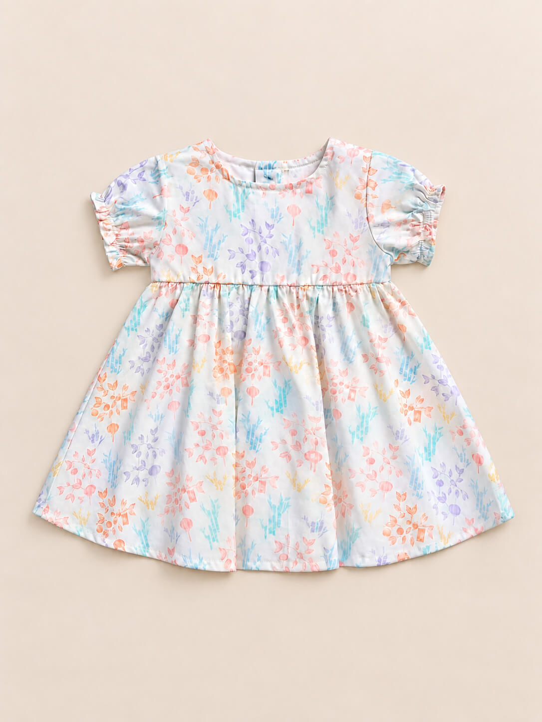 Scarlett Dress - Cream Floral Bamboo