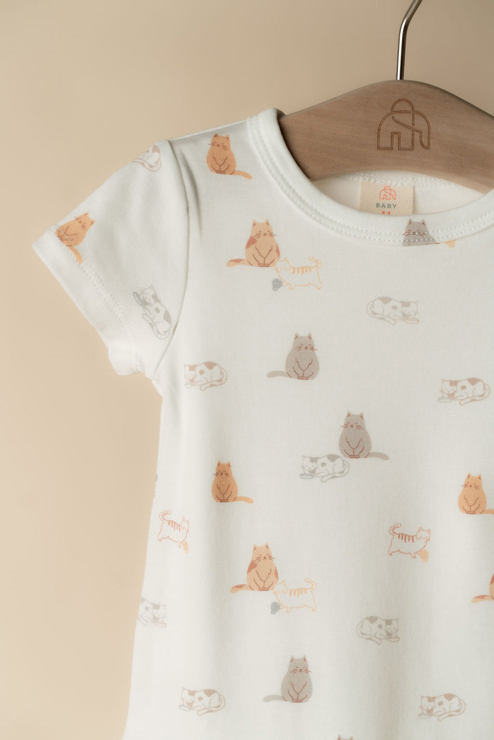 Short-Sleeve Onesie - Sleepy Cats
