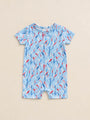 Short-sleeve Romper - Blue Lucky Bamboo
