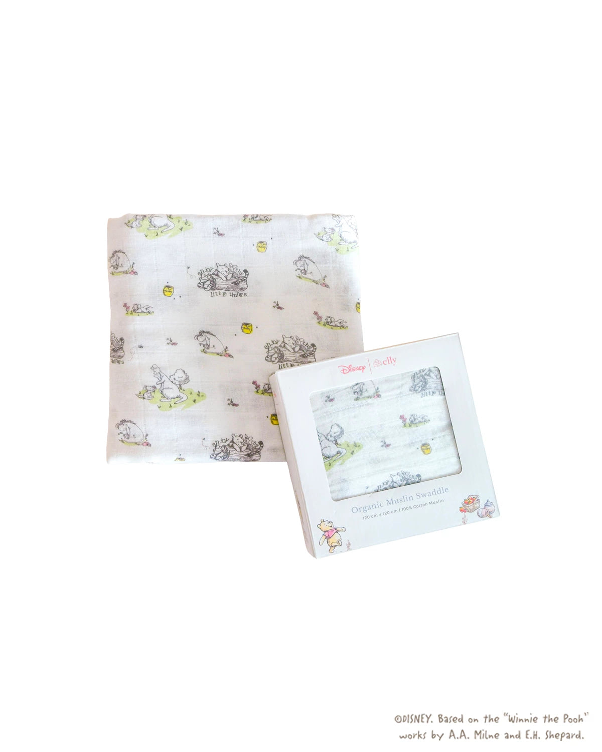 organic cotton swaddle - breezy with pooh 