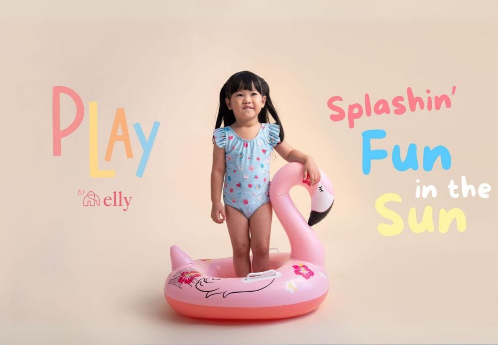 girl in flamingo float.