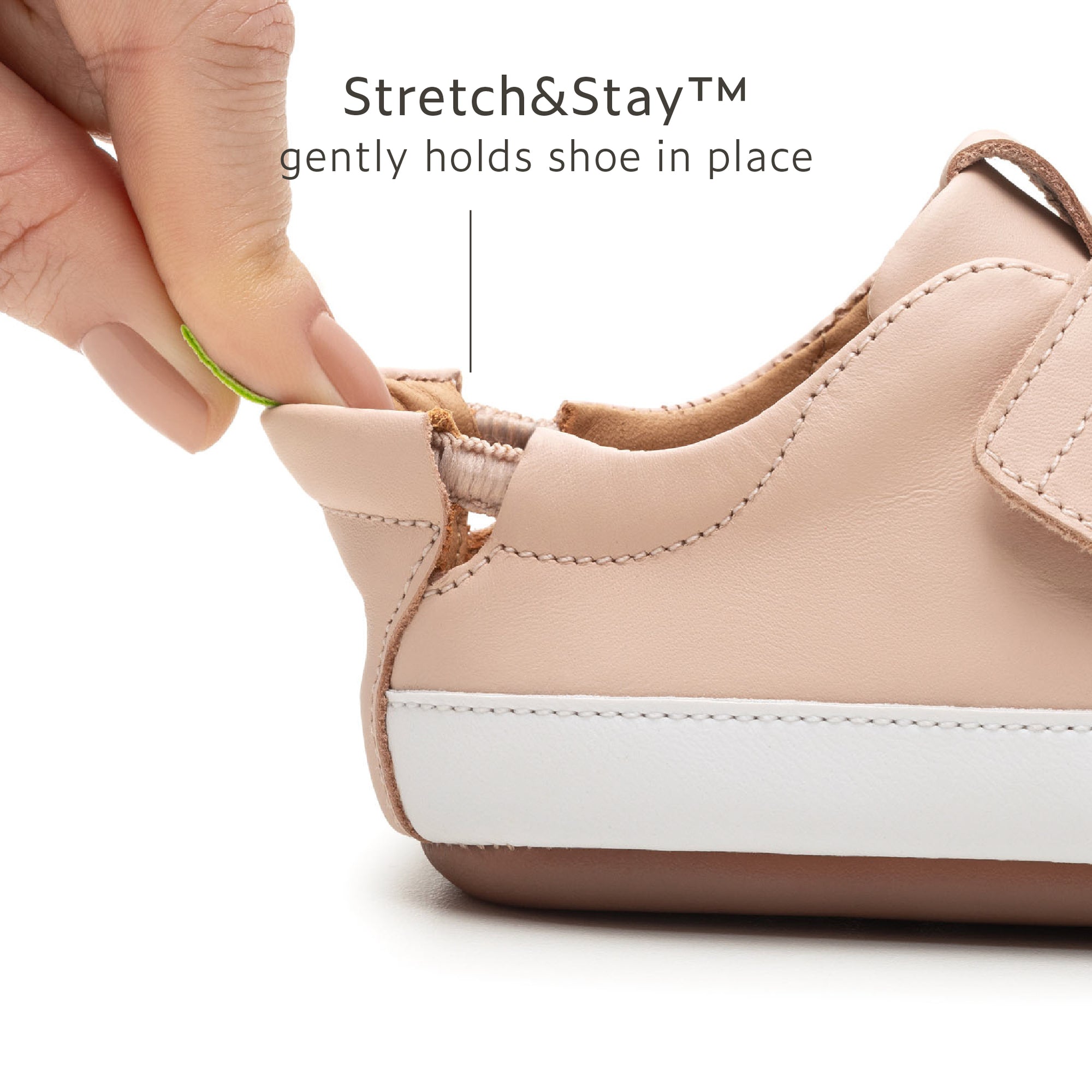 Tip Toey Joey First Walker Friendly Papaya Cream Sneakers elastic heel