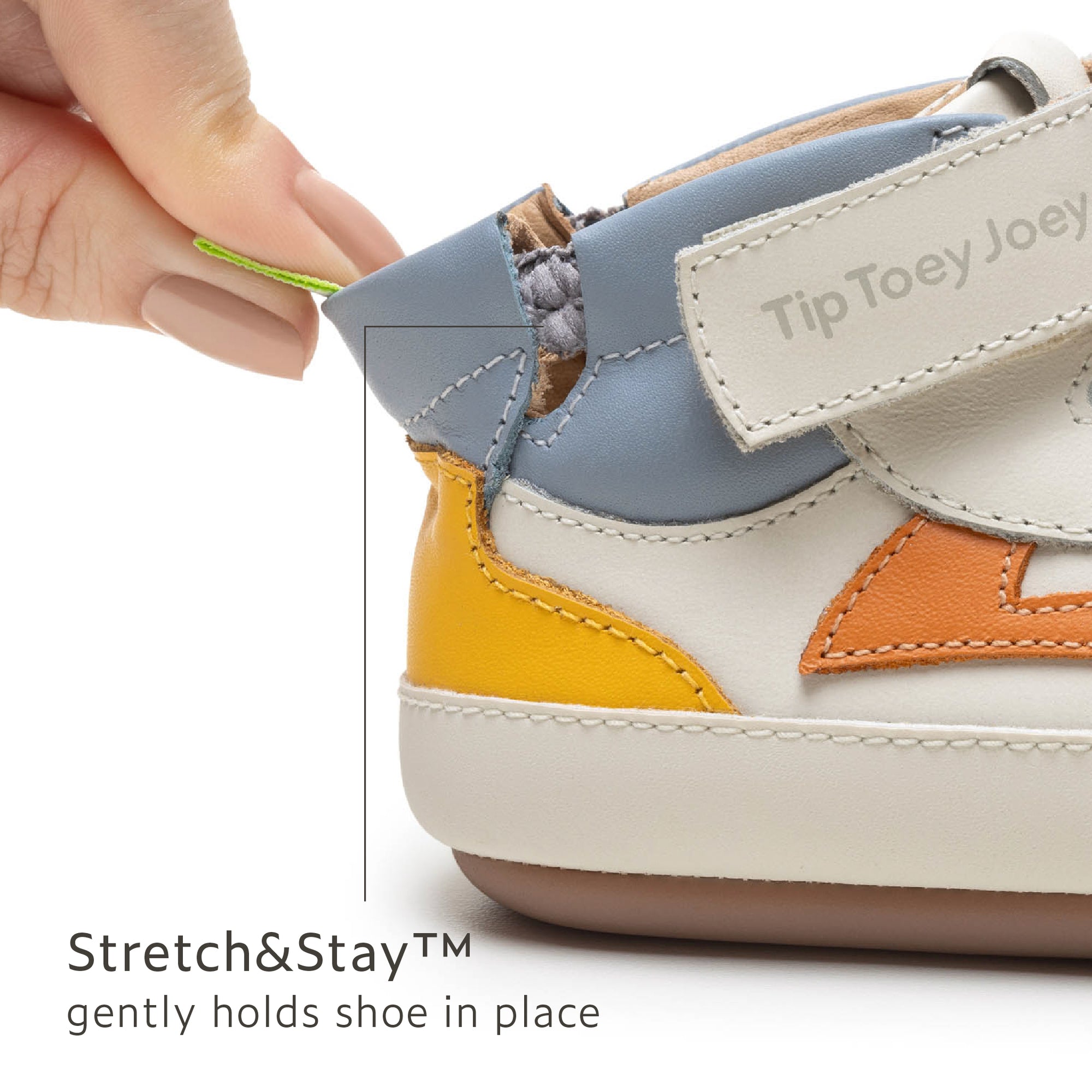 Landy High Top Sneakers - Tapioca / Tangerine / Caja elastic heel