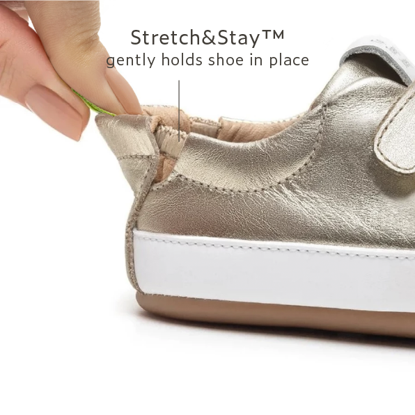 Bossy Sneakers - White Gold / White elastic heel