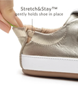 Bossy Sneakers - White Gold / White elastic heel