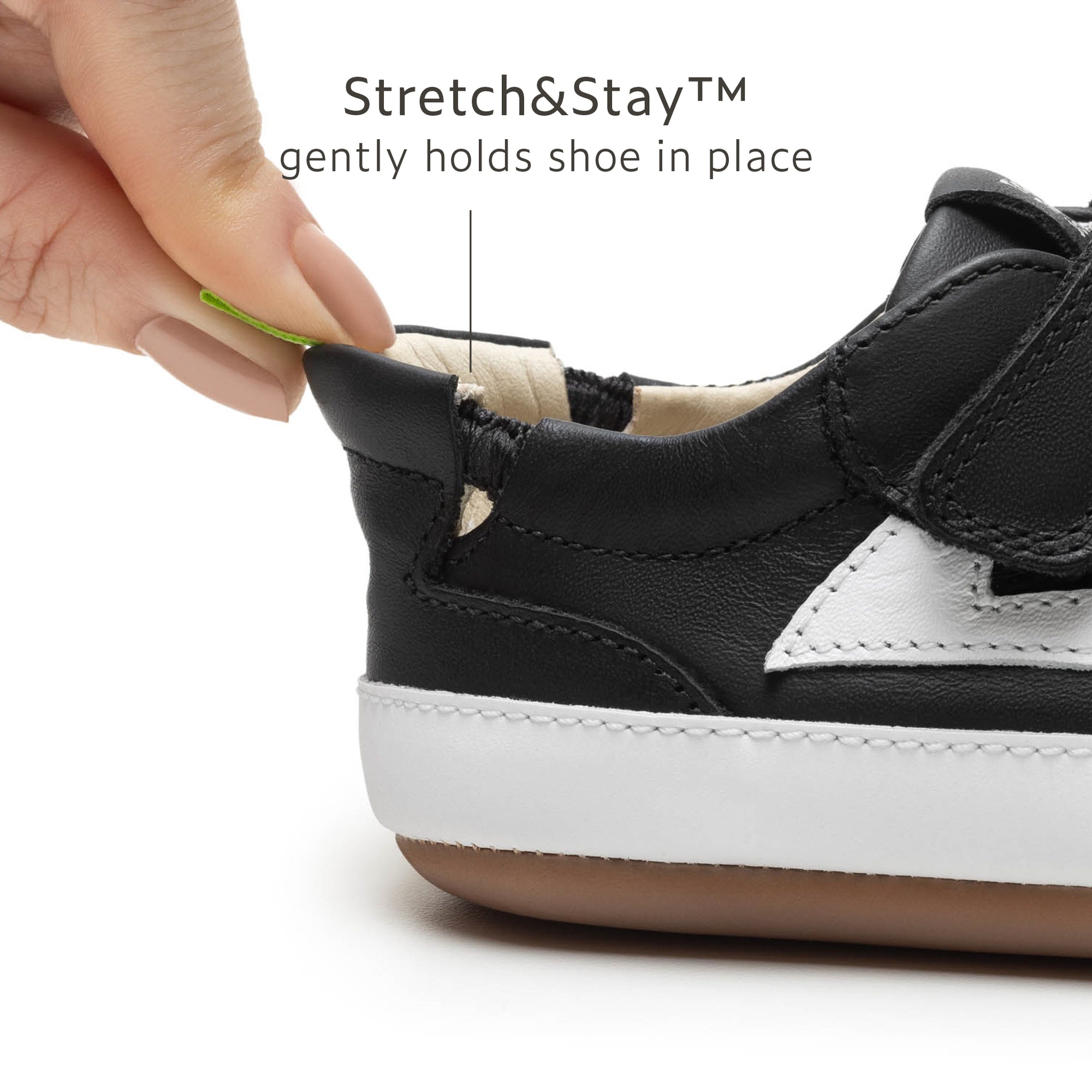 Landy Sneakers - Black / White elastic heel