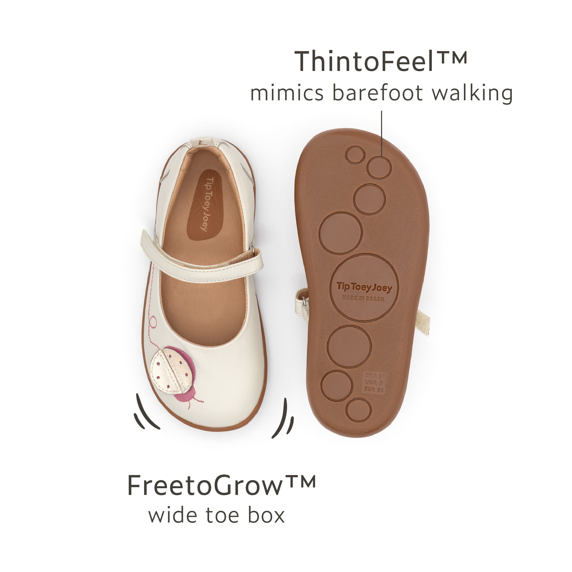 Tip Toey Joey Ladybug Mary Janes sole