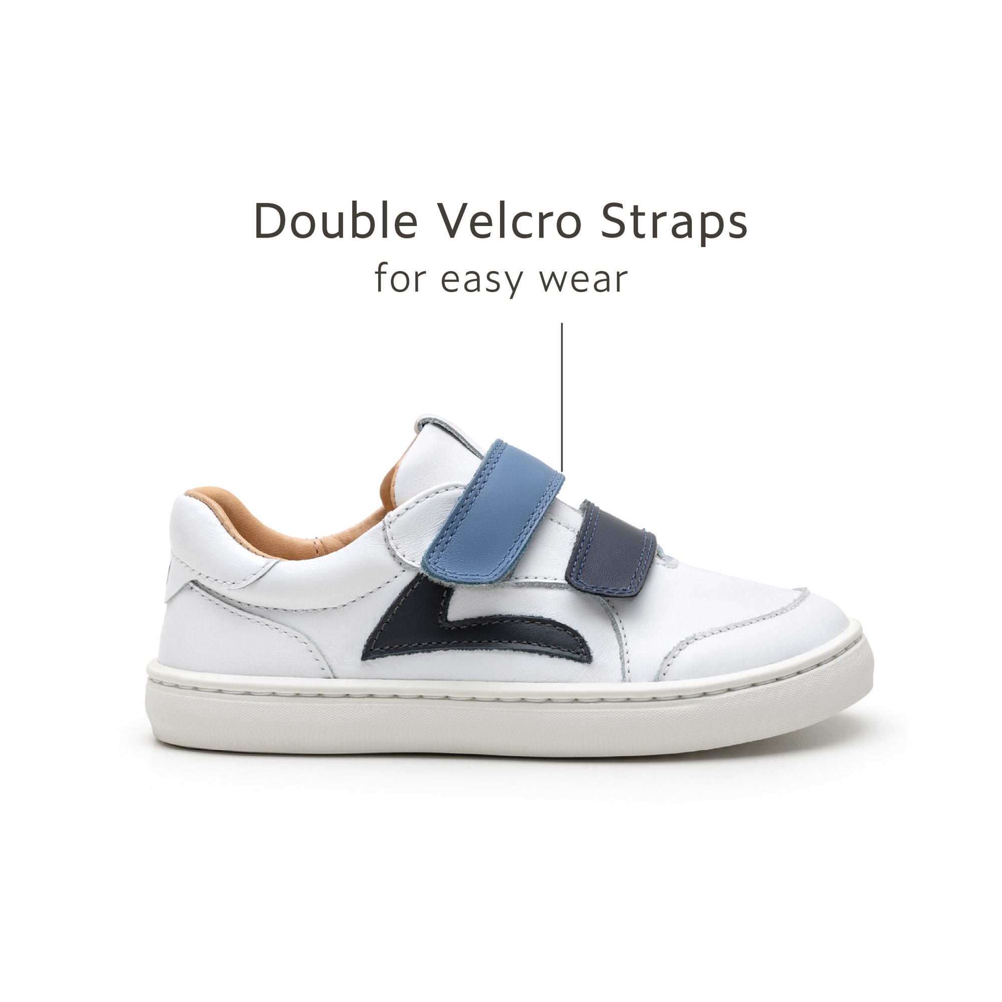 Tip Toey Joey Landy Sneakers - White / Navy / Ash side