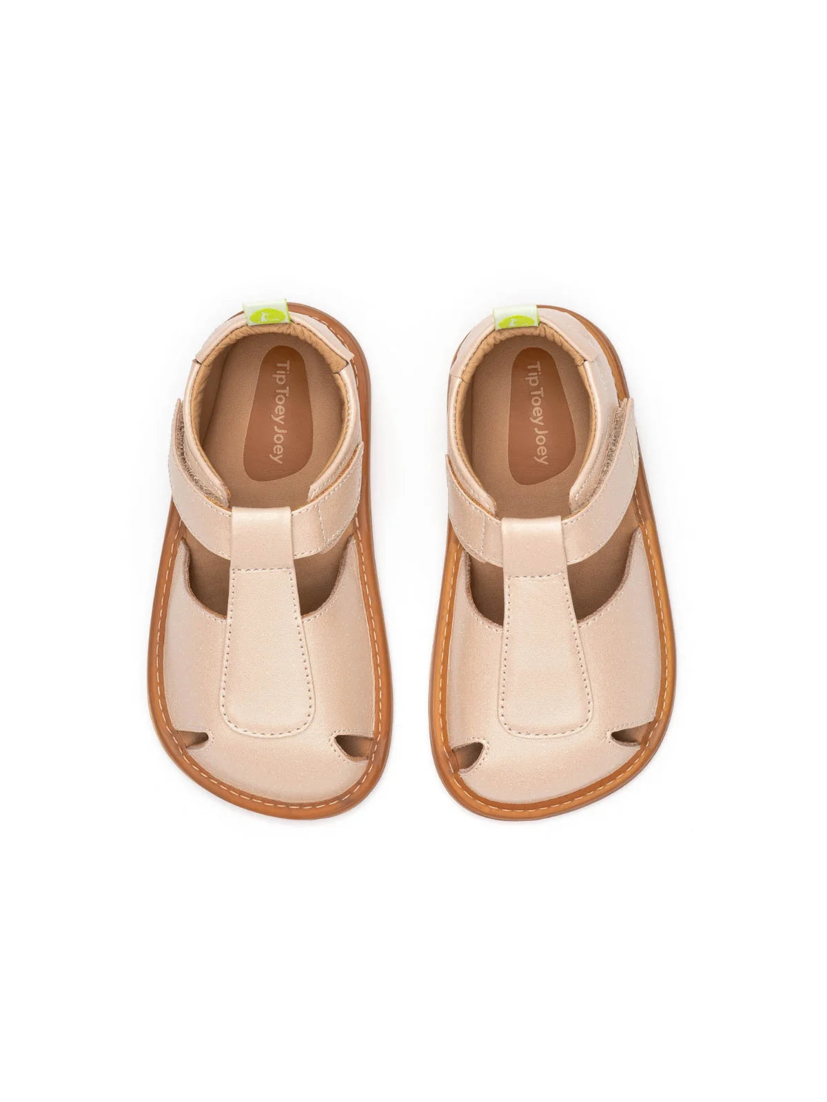 Overhead view of the baby Parky sandals in candy dream pink, featuring a wide toe box for comfortable foot growth.